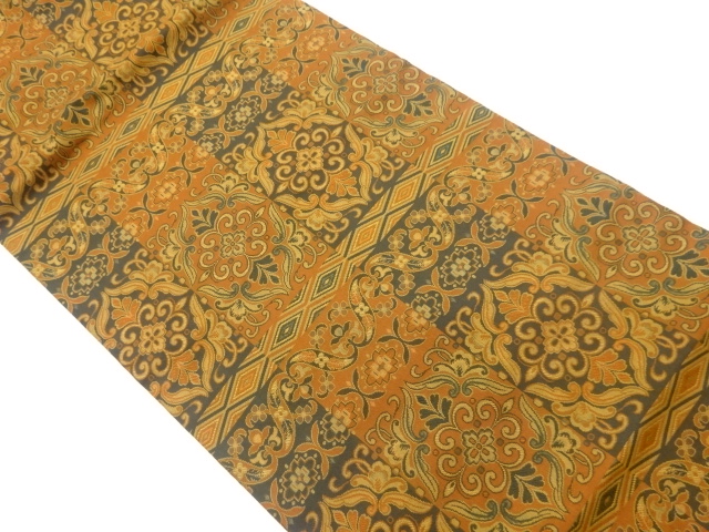 横段に変わり華文模様織出し名古屋帯